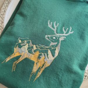 Sweat vert cerf montagne