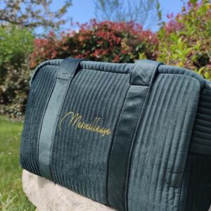 sac velours week-end