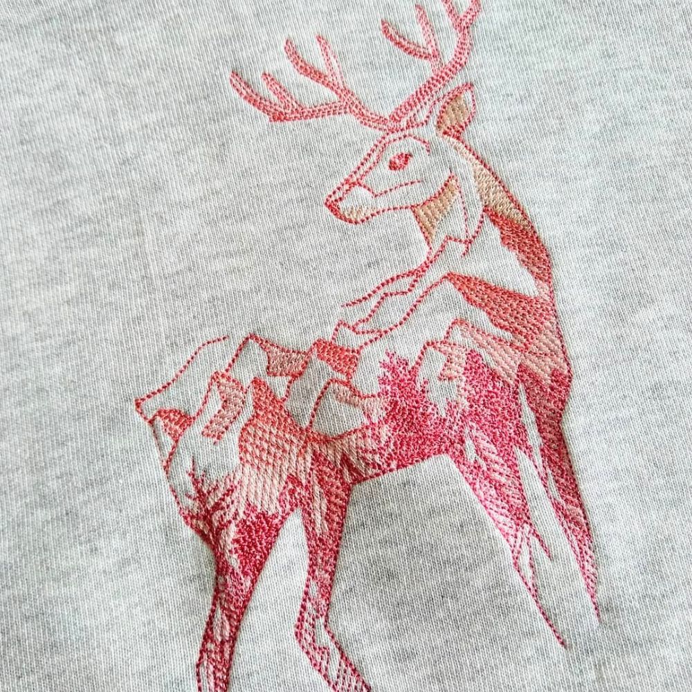 motif cerf montagne